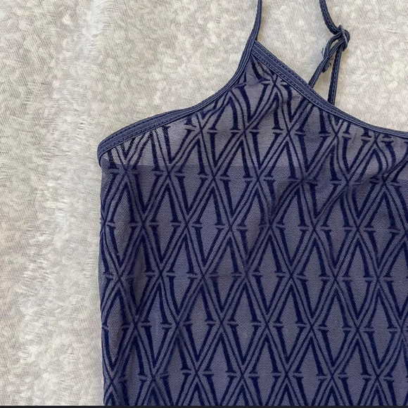 Victoria’s secret Vintage Sheer Velvet Spaghetti strap Tank Navy Blue - Picture 4 of 4
